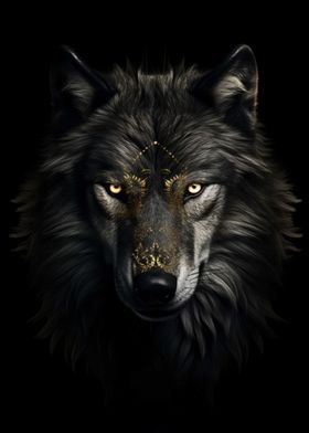 Dark Gold Wolf Animal