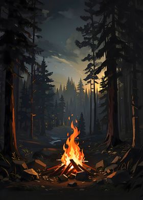 Campfire Nature Landscape