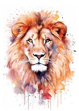 Lion Watercolor