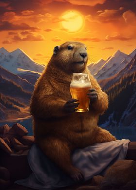 Groundhog Loves Beer