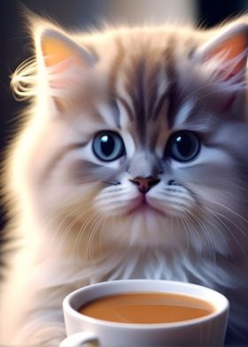 Cute Cat and espresso