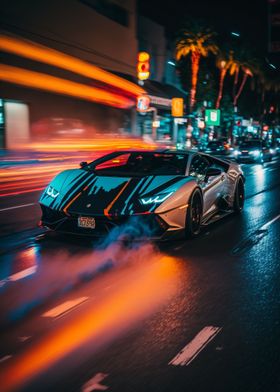 Neon Lit Lamborghini