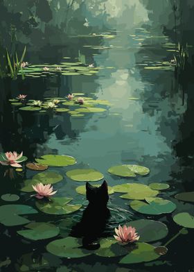 secret cat in a lake