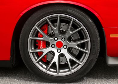 Red car wheel