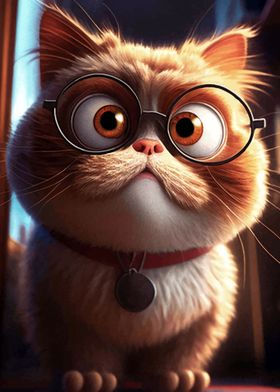 Cat Wearing Glasses