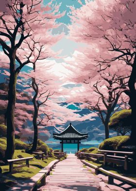 Japan Cherry Landscape 10