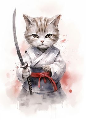 White Samurai Cat