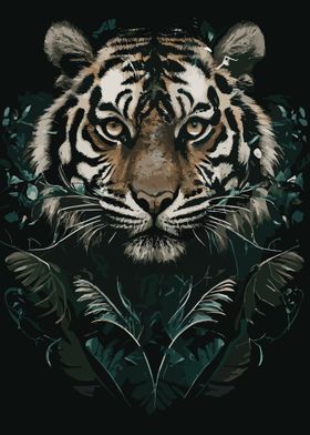 Face of a Tiger and Nature