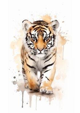 Tiger Cub Watercolor