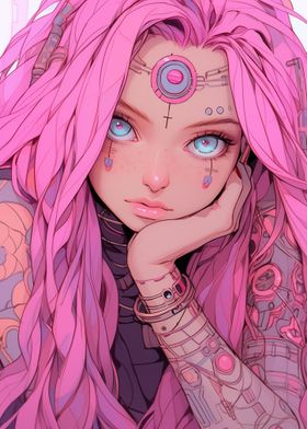 Pink haired twin 01