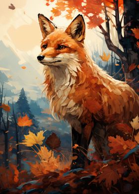  painting of a fox