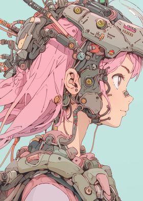 Pink haired android