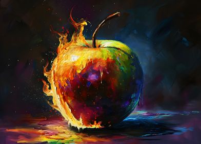 Burning Apple Abstract Art