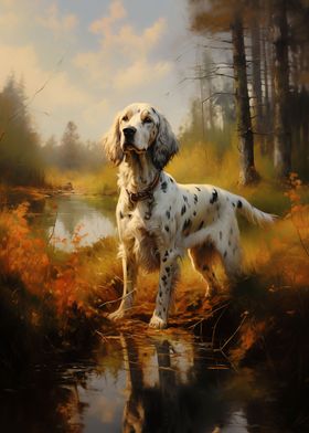 English Setter in forest