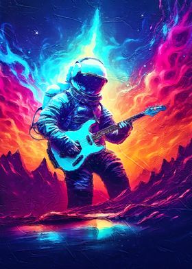 Neon Galaxy Guitarist