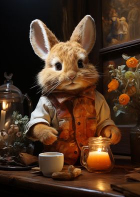 Cute Bunny Tea Time