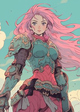 Pink haired warrior