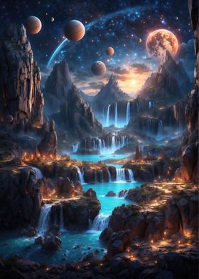 Fantasy waterfalls