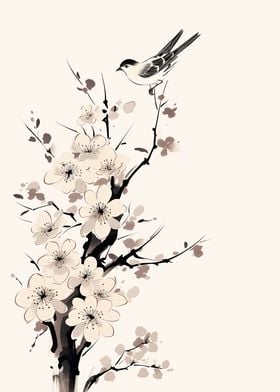 Japanese Blossom Bird