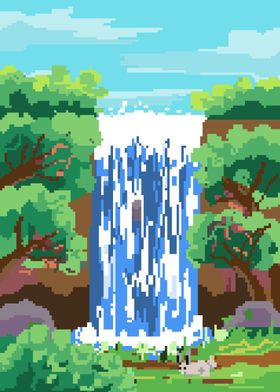 Waterfall Pixel Art