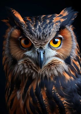 Cool Owl Animal Portrait