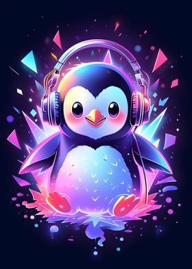 Headphones Penguin Party 