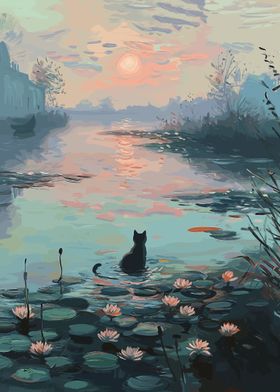 cate secretly in a lake