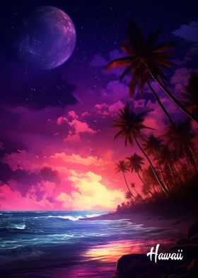sunset beach in Hawaii