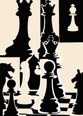 Chess Black and White Art