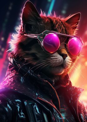 Cyberpunk Retro Cat