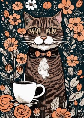 Cat Coffee Flowers 10