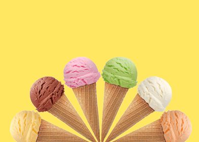 ice cream in yellow