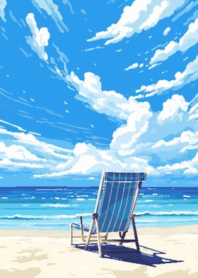 Peaceful Beach Pixel Art