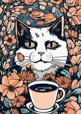 Cat Coffee Flowers 9