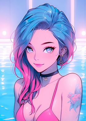 anime cool swimsuit girl