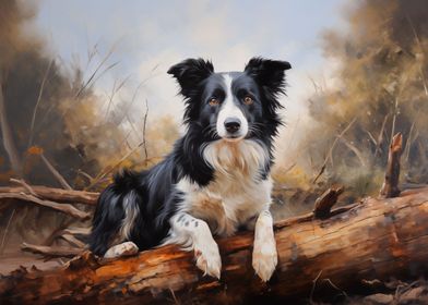 Border Collie in forest