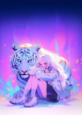 A girl and her tiger