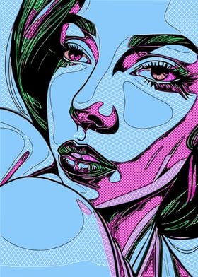 Pop Art Woman Portrait 6