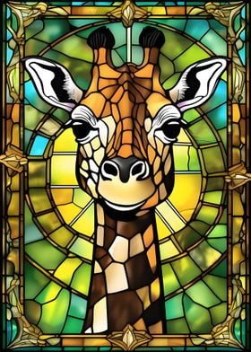 Giraffe Stained Glass Art