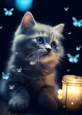 Cat With Butterfly