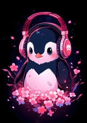 Penguin Pink Headphones