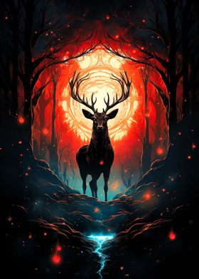 Flame Night Deer
