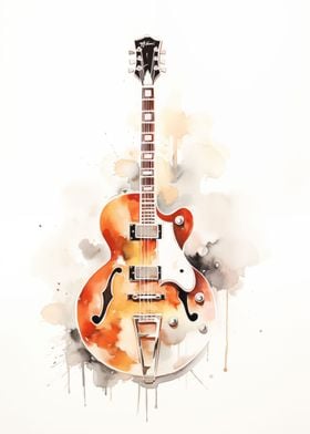 Gibson Guitar Watercolor