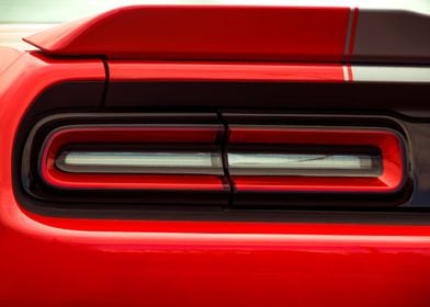 Tail light of a red car