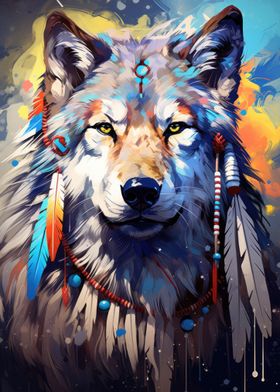 Boho Spiritual Wolf