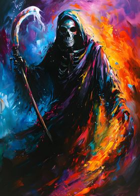 Grim Reaper Flames Surreal