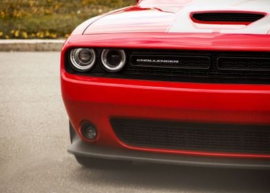 Red Dodge Challenger car