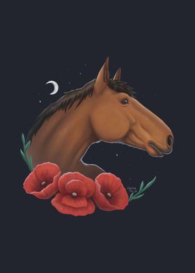 Horse and Poppies