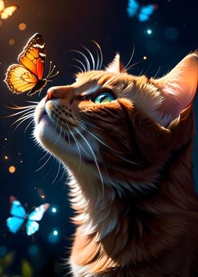 Cat With Butterfly