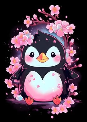 Cute Floral Penguin